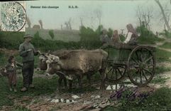 CPA Folklore Retour des champs 