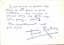 VINTAGE POSTCARD Cinema Dedicacee Henri Rollan