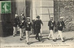 VINTAGE POSTCARD outgoing sign ULLMO of the maritime prison goes to the parade execution