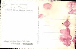 Madera de la POSTAL de la VENDIMIA de Vincennes el festival de la humanidad una esquina del césped comunista grande