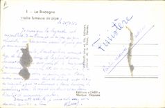 CPA Folklore Tabac Bretagne Vieille fumeuse de pipe