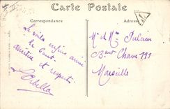 VINTAGE POSTCARD Boat Barge Trawl-nets on the Marne the fork of the canal