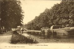 CPA Bateau Peniche Toul La canal a Saint Mansuy