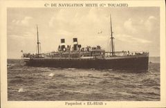 CPA Bateau Paquebot Cie de Navigation Mixte Cie Touache El Biar