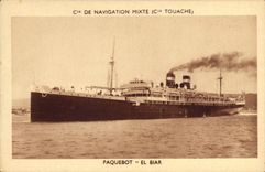 VINTAGE POSTCARD Boat Mixed Steamer Co of Navigation Co Touache El Biat