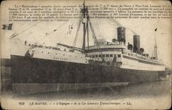CPA Bateau Paquebot Le Havre L'Espagne de la Cie Generale Transatlantique 