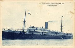 VINTAGE POSTCARD Boat French Steamer S Tirman General governor