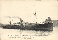 CPA Bateau Paquebot General Chanzy de la Compagnie Transatlantique Cote de Minorque