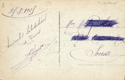 VINTAGE POSTCARD Boat Steamer Tunis Departure of the general governor Grevy Tunisia