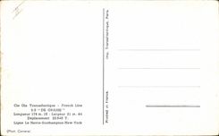 VINTAGE POSTCARD Boat Steamer Co Transatlantic Gle French line S of Greasse