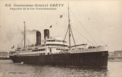 VINTAGE POSTCARD Boat Steamer of the Transatlantic Co S Grevy General governor