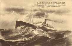 CPA Bateau Paquebot des Messageries Maritimes SS General Metzinger 