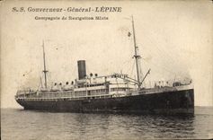 CPA Bateau Paquebot SS Gouverneur General Lepine Compagne de Navigation Mixte