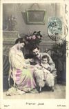 CPA Chevre Enfant Premier jouet