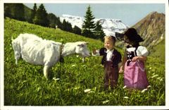 CPA Chevre Enfants 