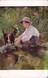 CPA Chevre Leroy Les deux amis Provence 