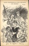 VINTAGE POSTCARD Fantaisie Leandre Illustrator Leagues Fraternal children of Militaria France