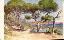 VINTAGE POSTCARD Fantaisie Toulon Illustrator Dimensions co. Marguerite Lessieux