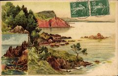 VINTAGE POSTCARD Fantasy Lessieux Illustrator the cornice of Esterel the point of Trayas