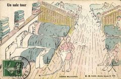 CPA Fantaisie Militaria Un sale tour