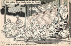 VINTAGE POSTCARD Militaria Fantasy continuations of an indigestion of fayots