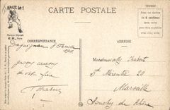 CPA Fantaisie Militaria Au salon de coiffure Coiffeur
