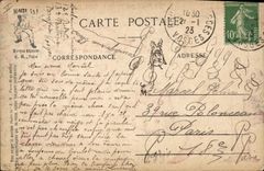 VINTAGE POSTCARD Fantaisie Militaria the alphabet of the Reveil soldier agitates