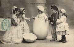 CPA Folklore Oeuf de Paques Breton Recompense 