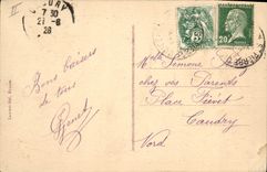 VINTAGE POSTCARD Folklore Surroundings of Auray Breton Wedding dancing the ridee