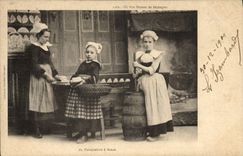 CPA Folklore Beurre de Bretagne Fabrication a Scaer 