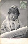 CPA Folklore Tabac Enfant Pipe Journal La Tribuna