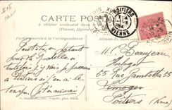 VINTAGE POSTCARD Boat Puteaux Barge