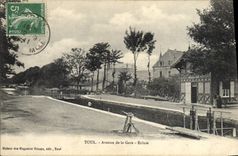 CPA Bateau Peniche Toul Avenue de la gare Ecluse