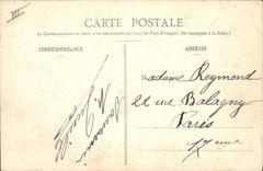 VINTAGE POSTCARD Bateau Barge Toul Avenue of the station Locks