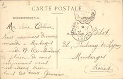 VINTAGE POSTCARD Boat Montlucon Barge the canal of Berry