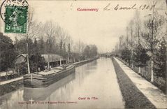 CPA Bateau Peniche Commercy Canal de l'Est 