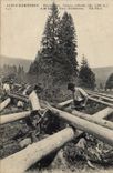 VINTAGE POSTCARD Foret Folklore the Alps Peira Undermined Loggers TOP