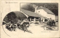 VINTAGE POSTCARD the High Vosges the industry of wood