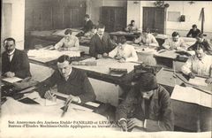 VINTAGE POSTCARD Panhard and Levassor Research department Machine tools appliquees with the work of wood