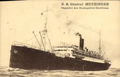 CPA Bateau Paquebot SS General Metzinger Messageries Maritimes 