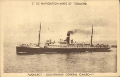 CPA Bateau Paquebot Cie de Navigation mixte Cie Touache Gouverneur General Cambon