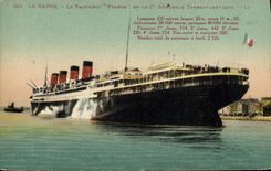 CPA Bateau Paquebot France Le Havre Cie Generale Transatlantique 