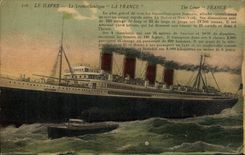CPA Bateau Paquebot le Havre Transatlantique France 