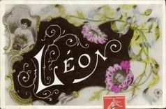 CPA Fantaisie Prenom Leon