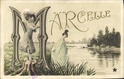 CPA Fantaisie Prenom Marcelle