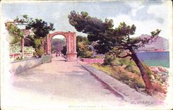 CPA Fantaisie Illustrateur Route du Cap Martin