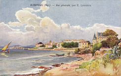 VINTAGE POSTCARD Fantasy Illustrator St Raphael View