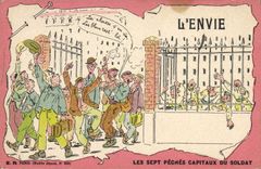 CPA Militaria L'envie Sept Peches Capitaux du soldat