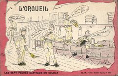 CPA Militaria L'orgueil Sept Peches Capitaux du soldat