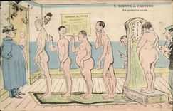 VINTAGE POSTCARD Militaria Scenes of barracks the first visit